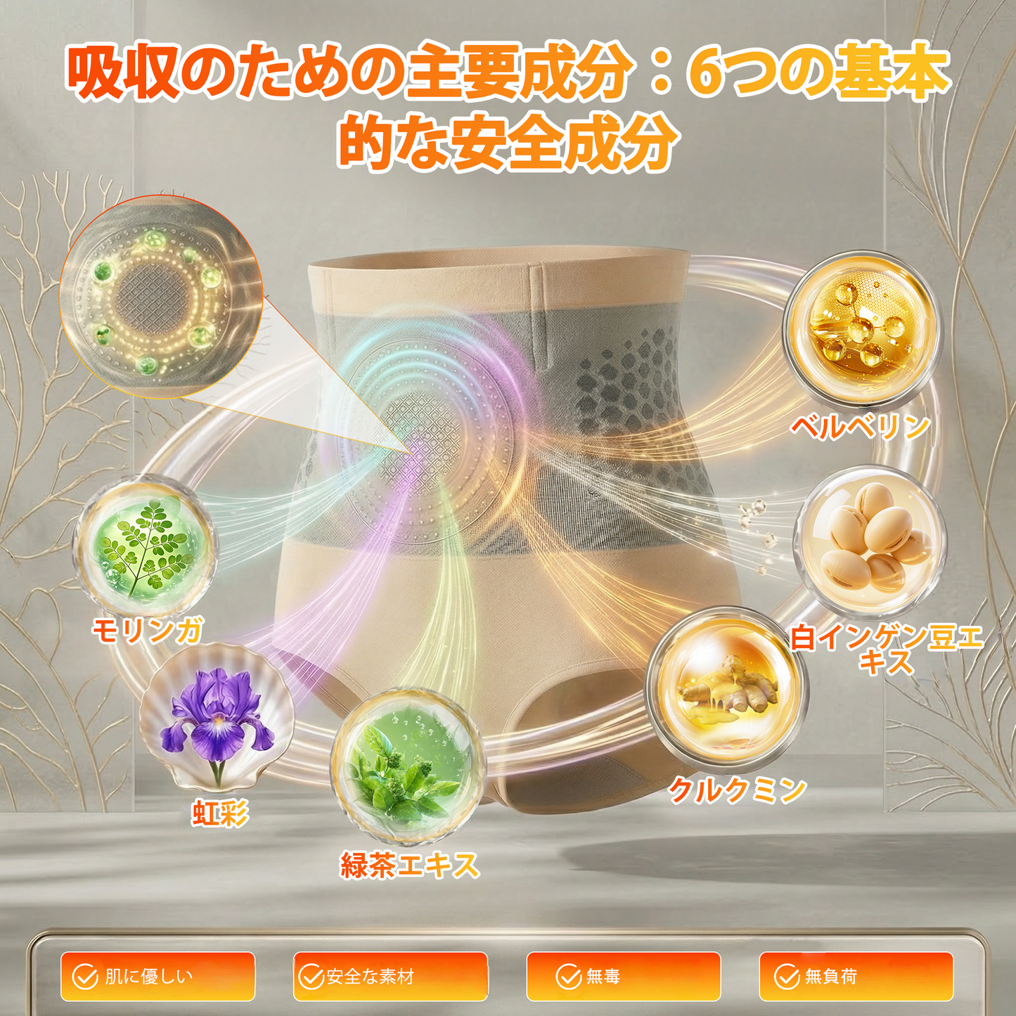 PEARLMOON®4in1 サーモジェニックシェイピングショーツ（モリンガ＆ベルベリン配合） – 体型補整・代謝サポート・デイリー着用向けコンプレッションショーツ（30分ルーティン）