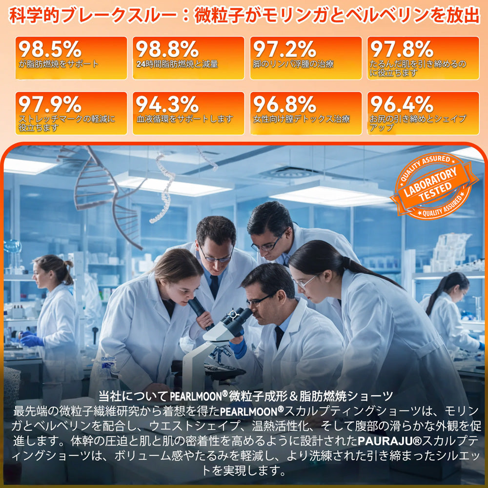 PEARLMOON®4in1 サーモジェニックシェイピングショーツ（モリンガ＆ベルベリン配合） – 体型補整・代謝サポート・デイリー着用向けコンプレッションショーツ（30分ルーティン）